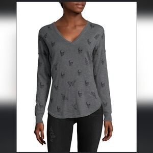 Skull Cashmere Cotton Sweater Top